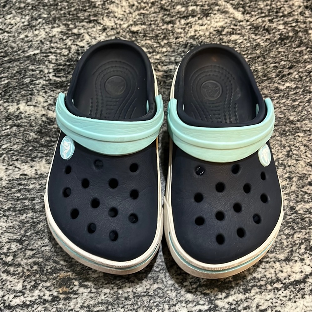 Toddler Crocs Navy/ Light Blue